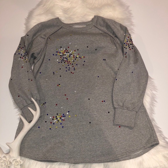 Think About Gray Beaded Detail Size XS Long Sleeve - Picture 1 of 14